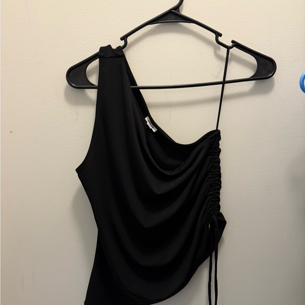 Garage Black One-Shoulder Bodysuit
